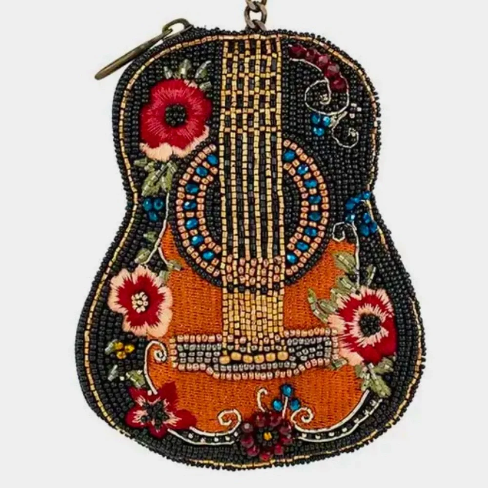 Mary Frances - Hand Beaded Classical Vibe Key & Card Holder Coin Purse